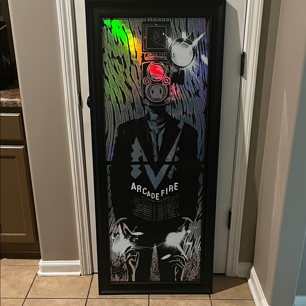 Arcade Fire Framed Poster with Multicolor Design